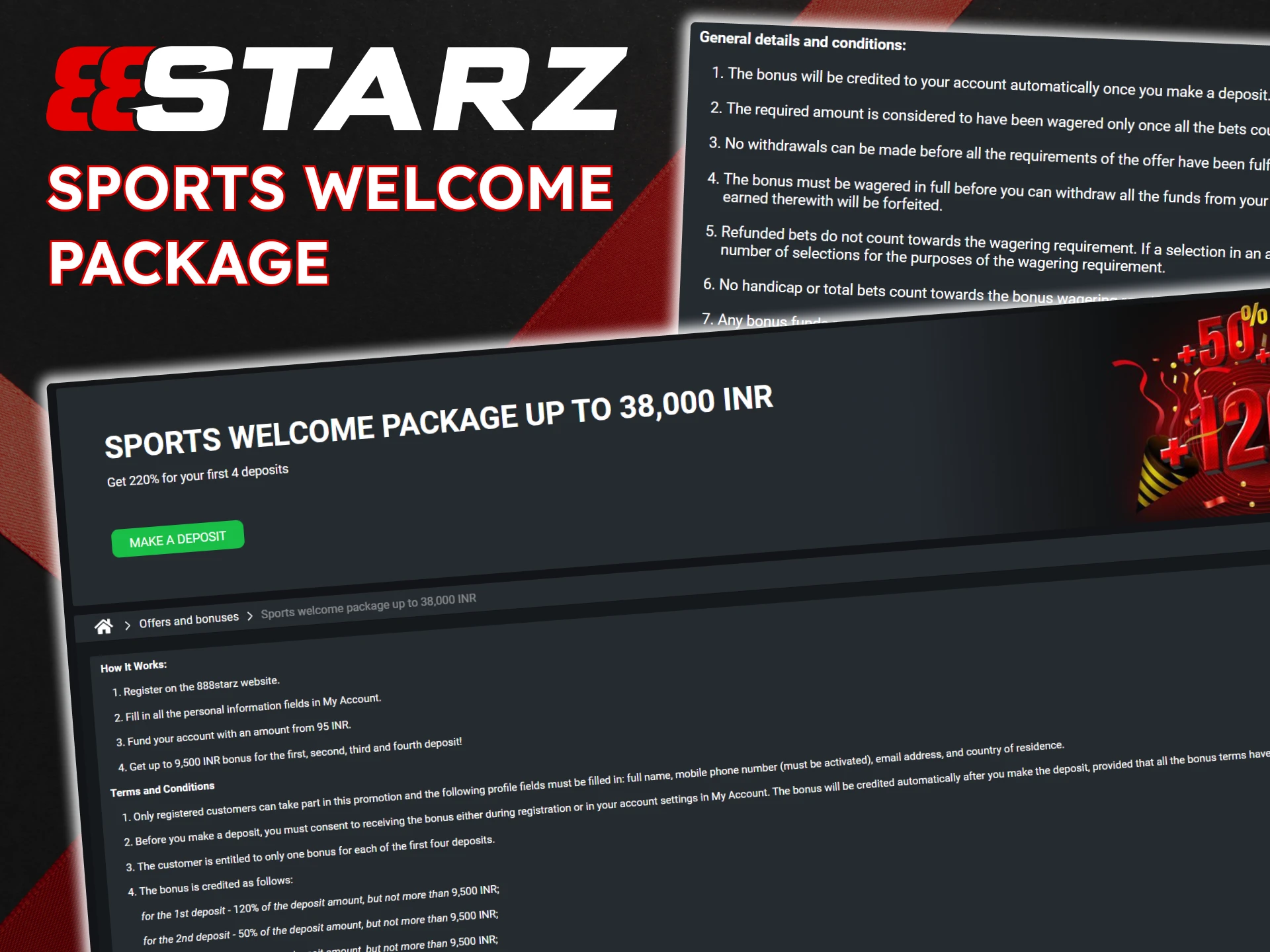 Learn about the sports welcome package available at 888Starz.