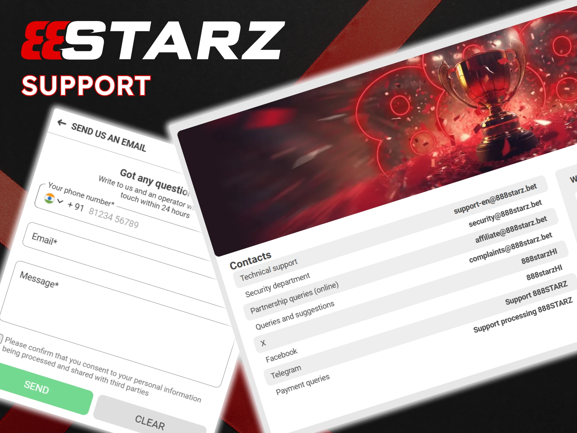If you have trouble registering, you can contact 888Starz customer support.